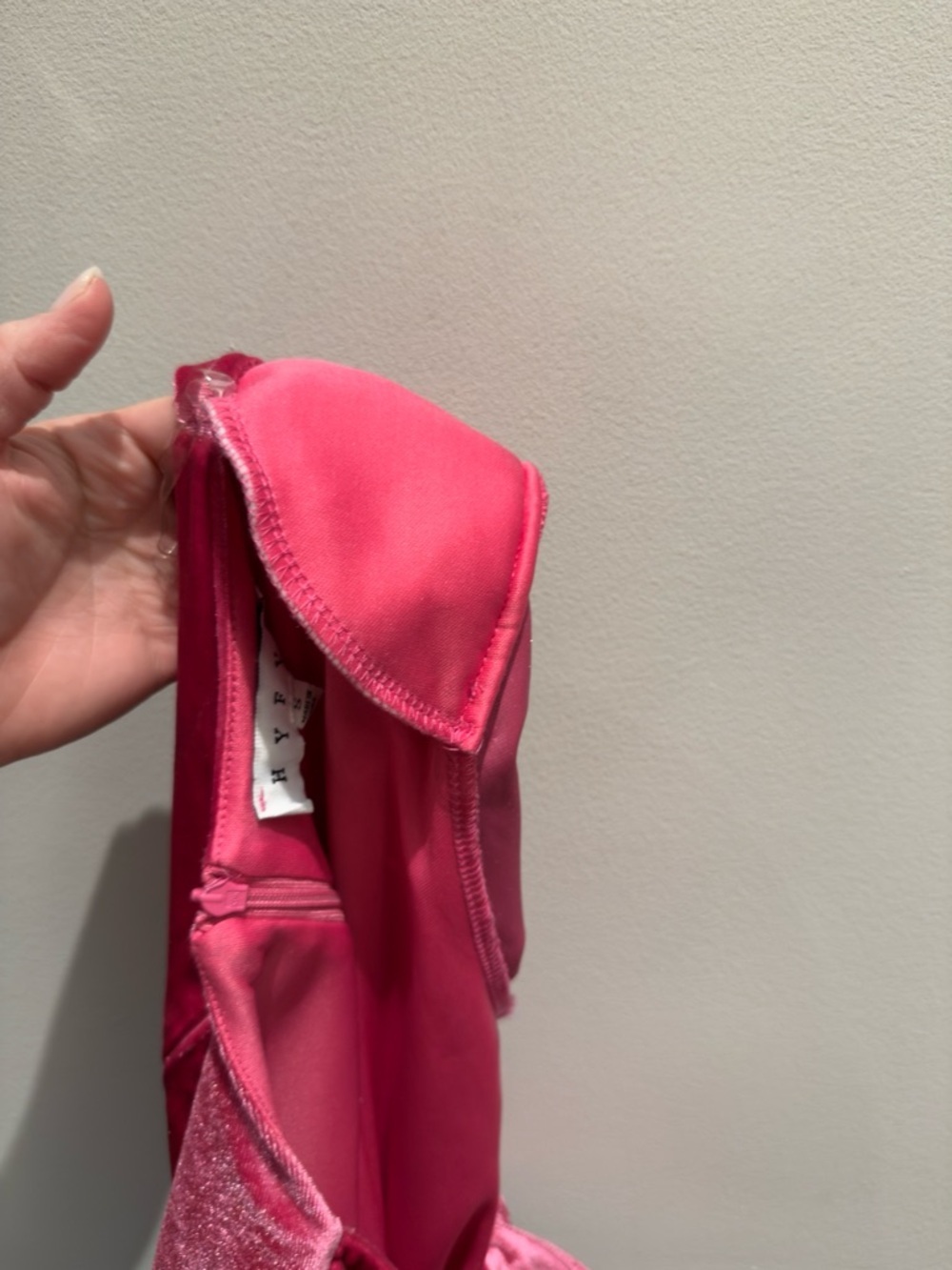 HYFVE - Velvet Long-sleeve Knot-Front Short Dress Raspberry Pink Size Small - Picture 6 of 6